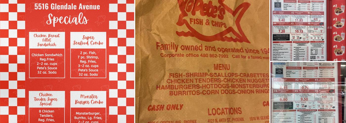 Pete's Fish & Chips Menu