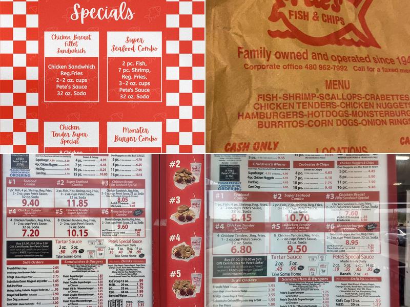 Pete's Fish & Chips Menu