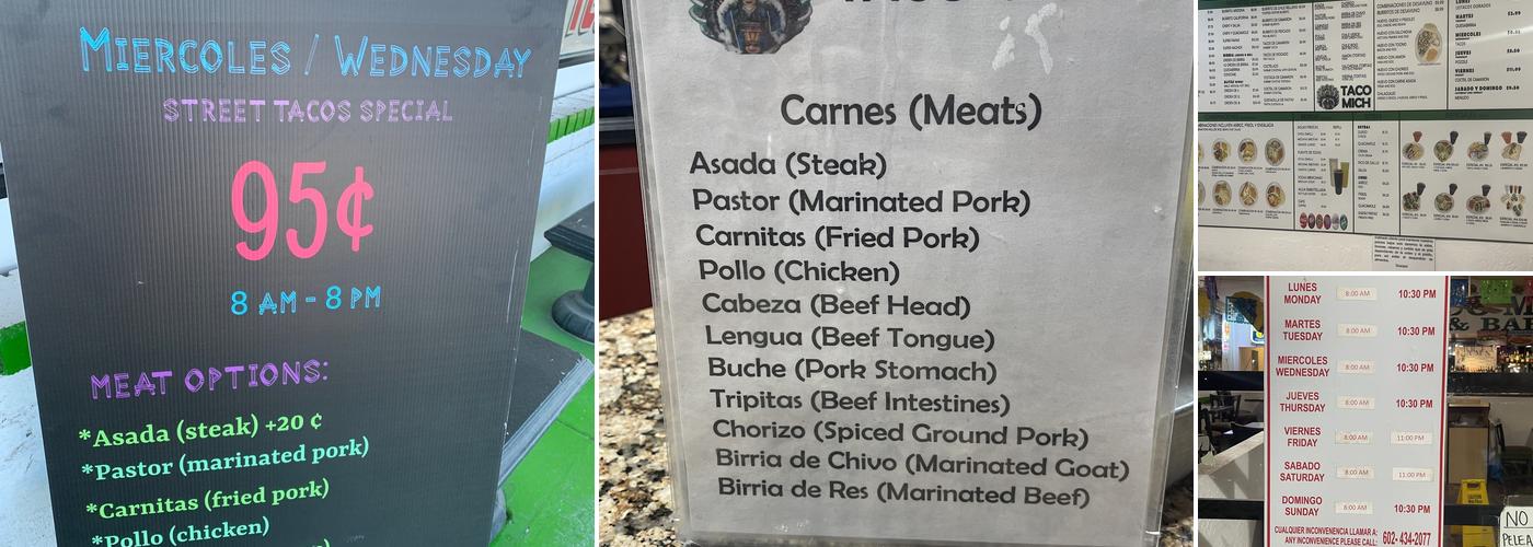 Taco Mich & Bar 4 Menu