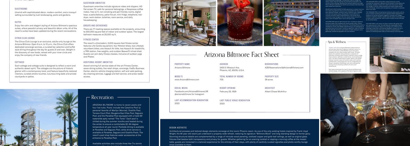 Wright Bar at the Arizona Biltmore Menu