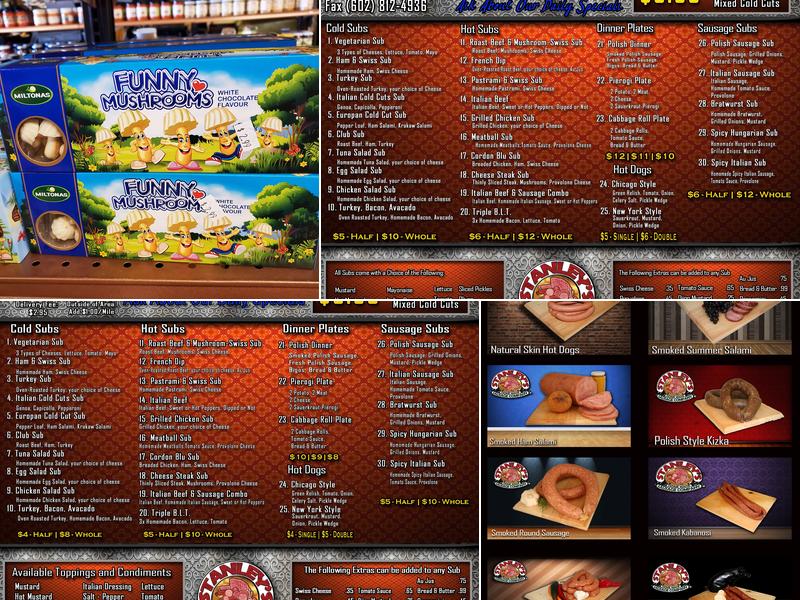 Stanley's Homemade Sausage Company Menu