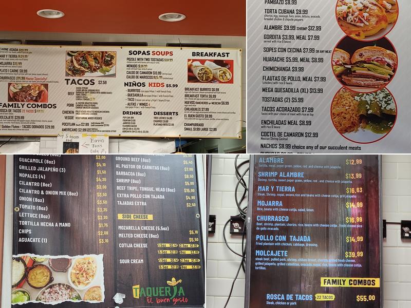 Taqueria El Buen Gusto Menu