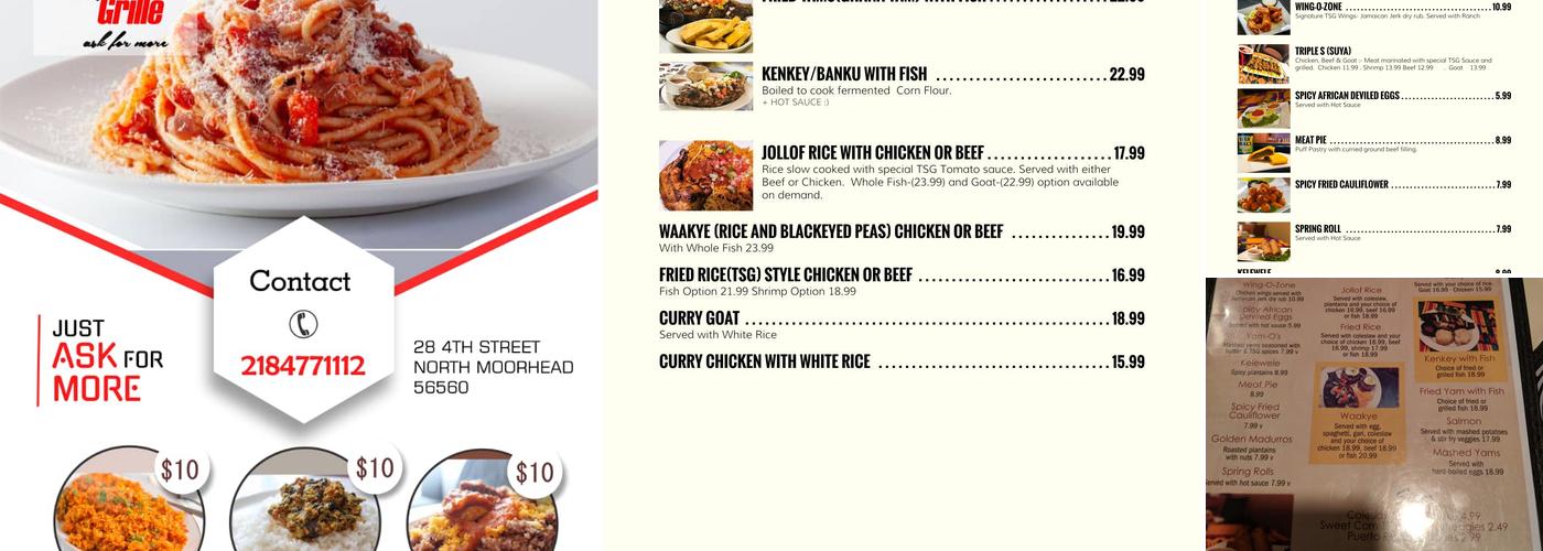 The Spice Grille Menu