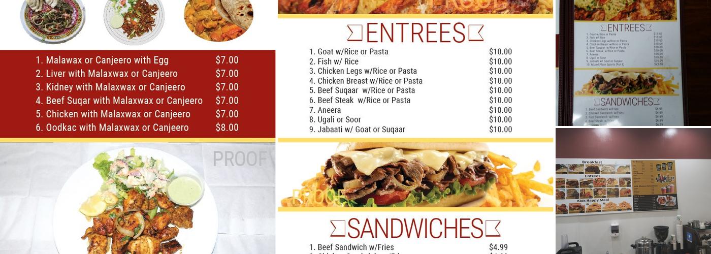 Somali Restaurant And Grocery Menu