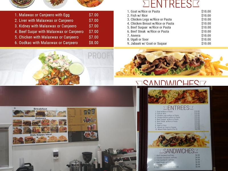 Somali Restaurant And Grocery Menu