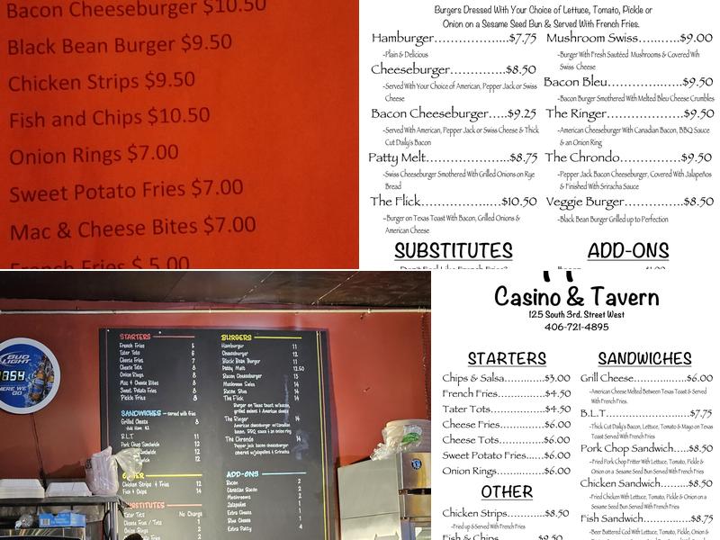 Flippers Tavern ~ Grill ~ Casino Menu