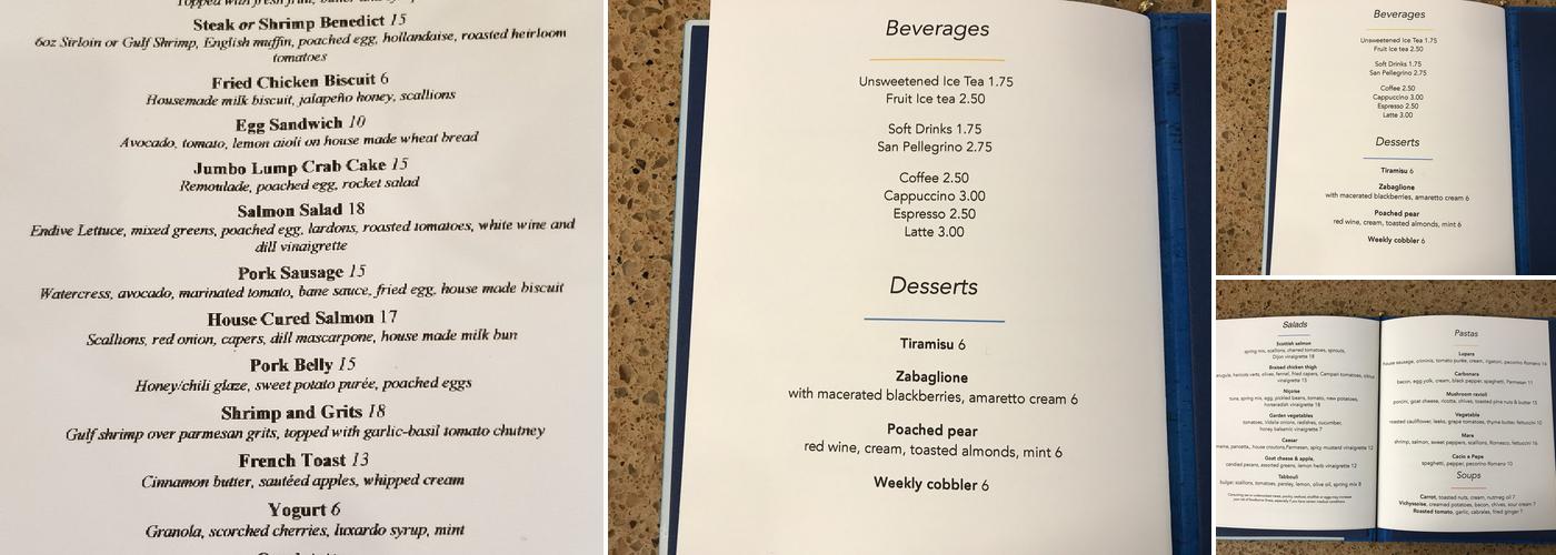 Libro at Laurelwood Menu