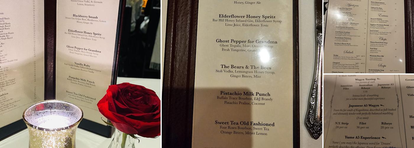 Porch and Parlor Menu