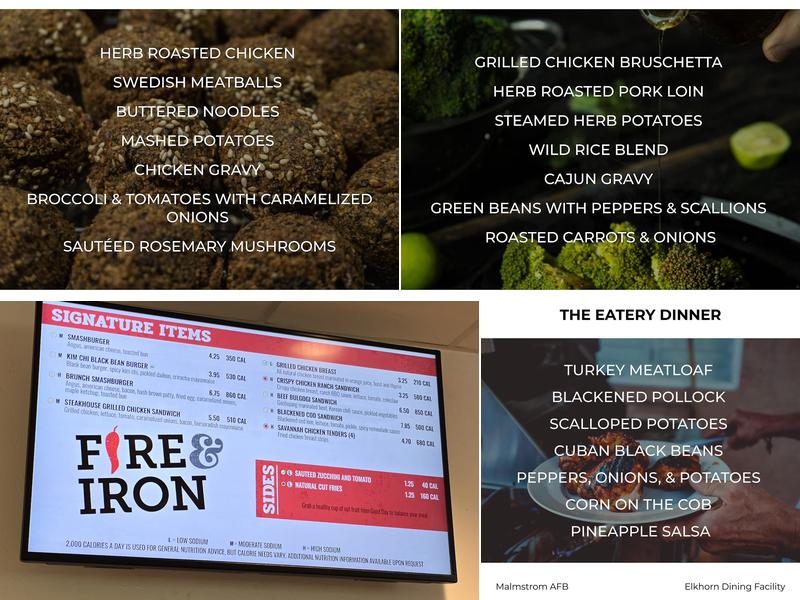 Elkhorn Diner Dining Facility Menu