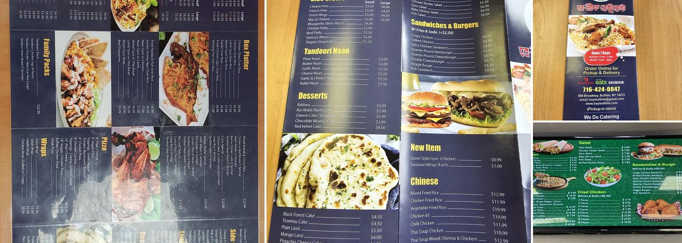 Bay Leaf Restaurant Menu