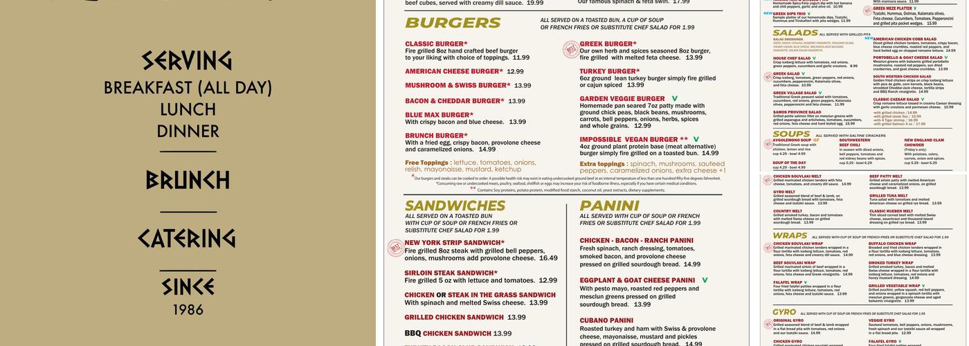 Mythos Restaurant Menu