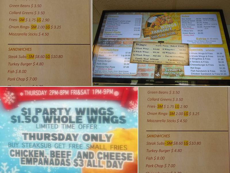 Sooul Wings Takeout Menu