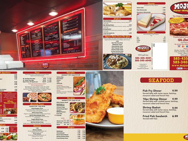 MOJOE's Pizza Menu