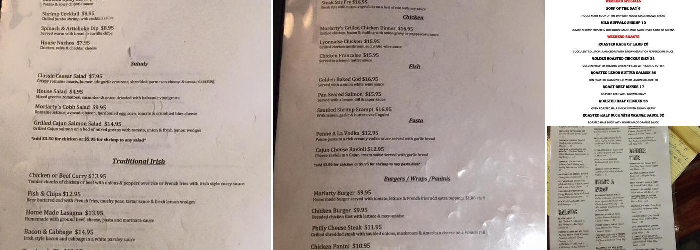 Moriarty's Menu