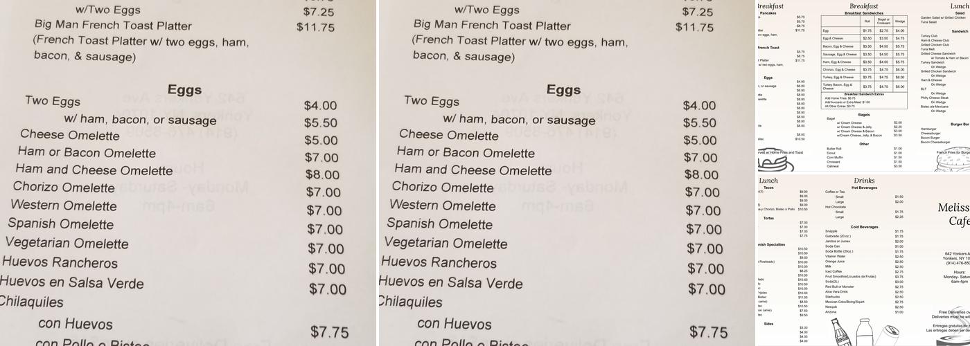Melissa’s Restaurant Menu