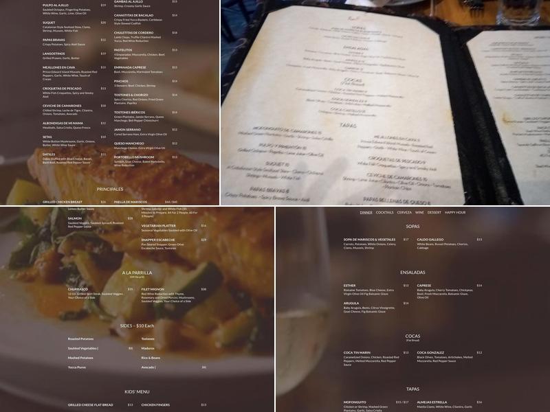 Tin Marín Tapas Menu