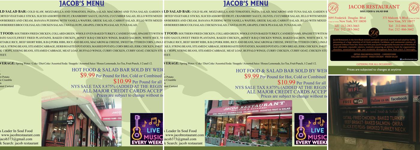 Jacob Restaurant Menu