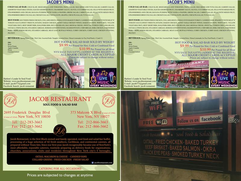 Jacob Restaurant Menu