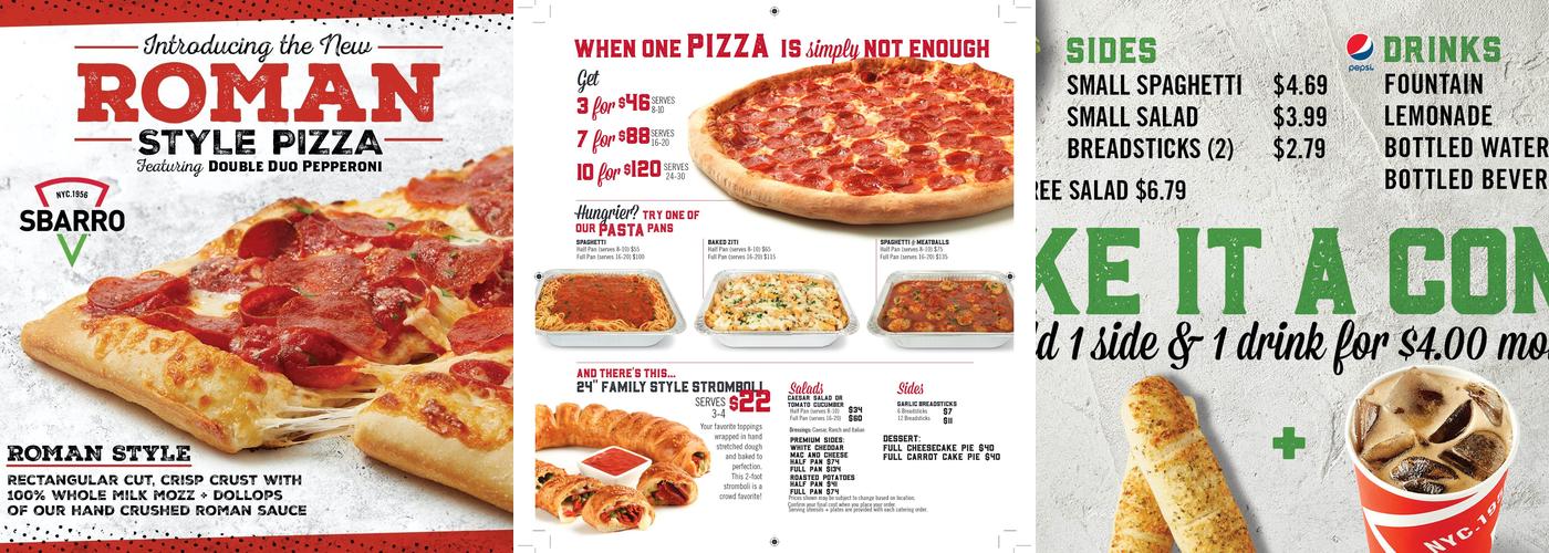 Sbarro Menu