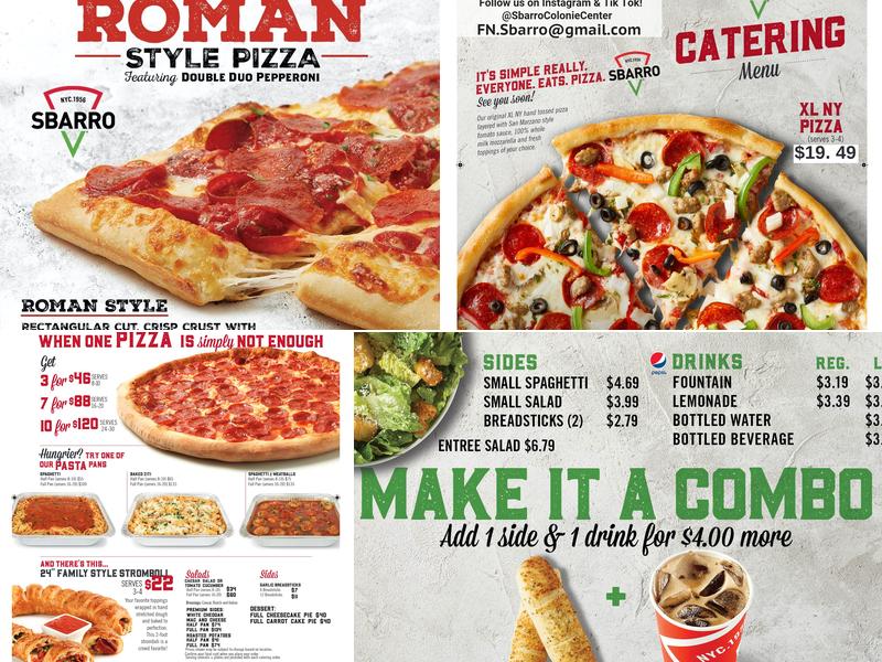 Sbarro Menu