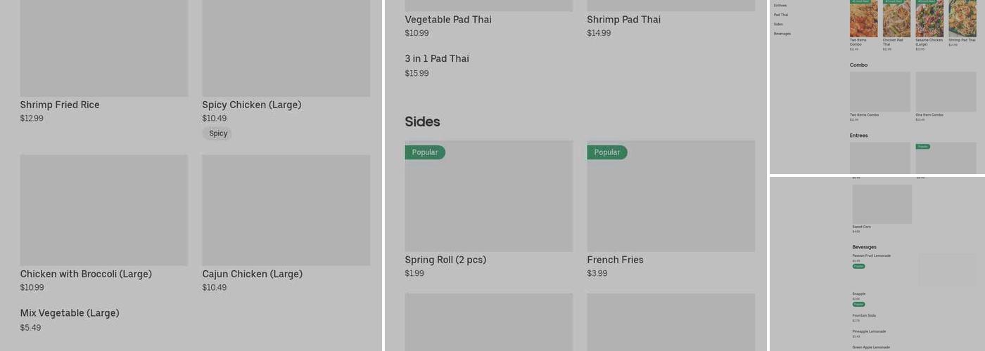 Thai Max Menu