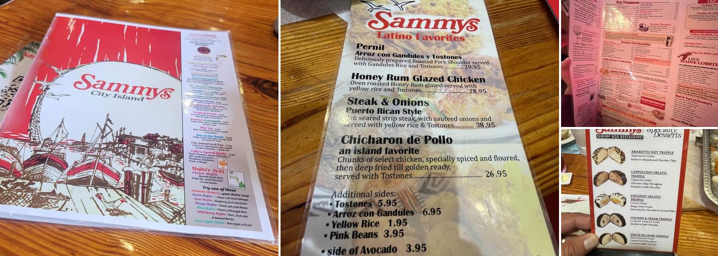 Sammy's Shrimp Box Menu