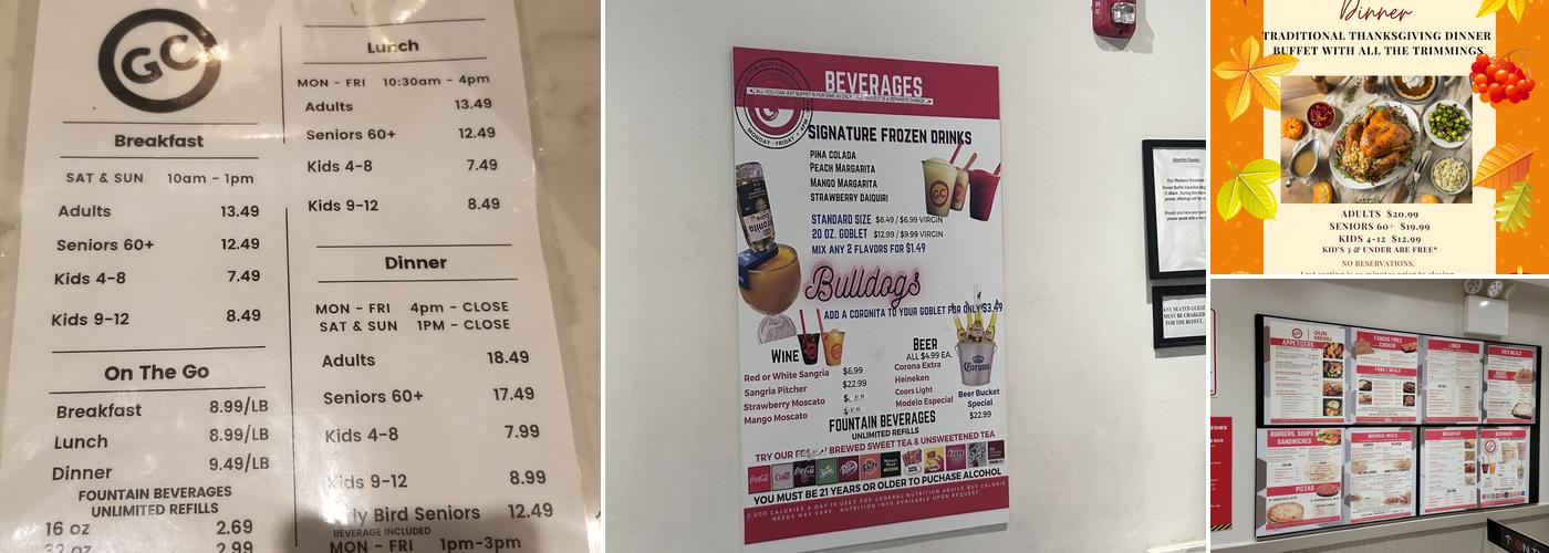 Golden Corral Buffet & Grill Menu