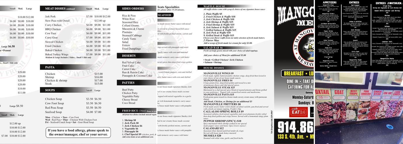Mangoville Menu