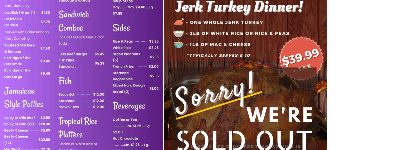 JerkQ'zine Caribbean Grille Menu