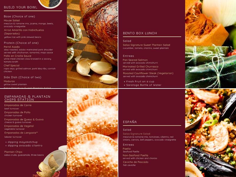 Salsa Caterers Menu