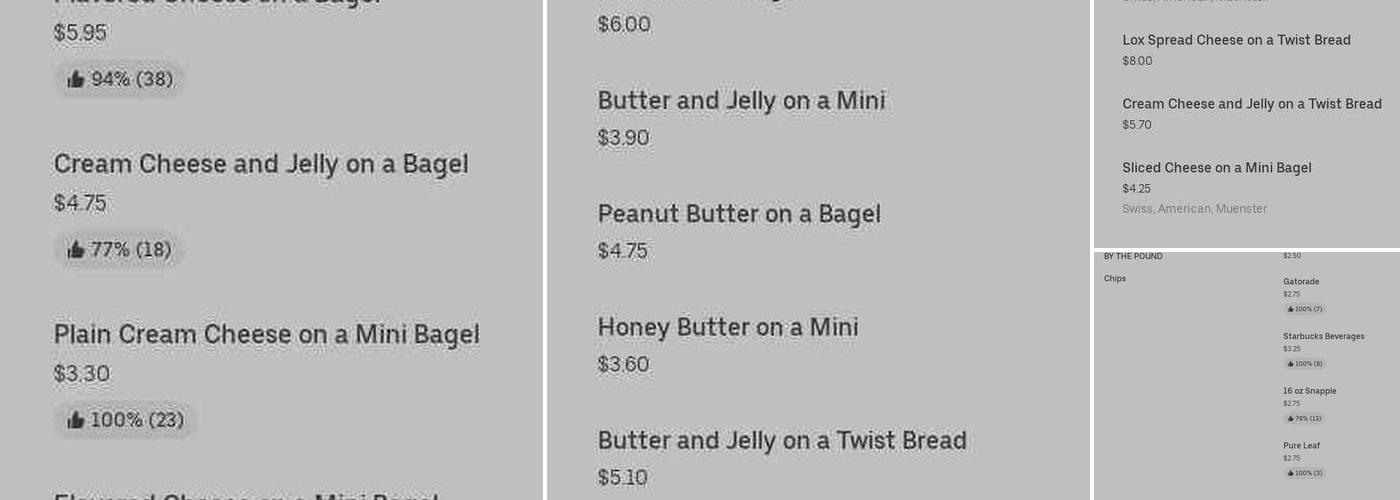 Bagel Corner Menu