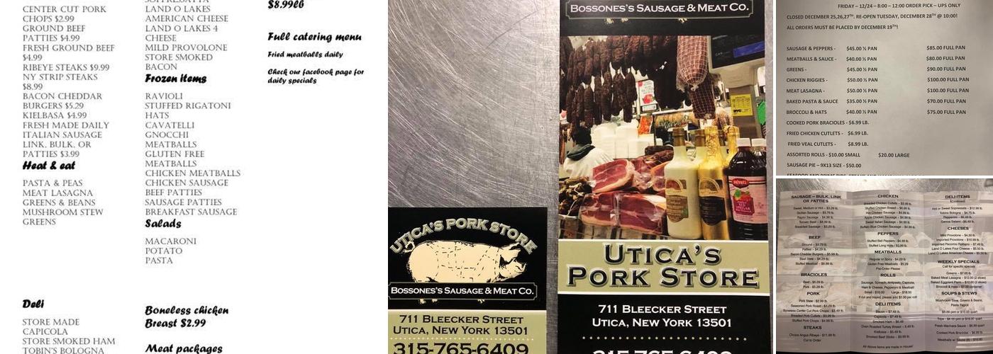Bossone's Sausage & Meat Co Menu