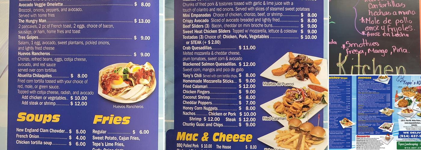 Tepe’s Kitchen Menu