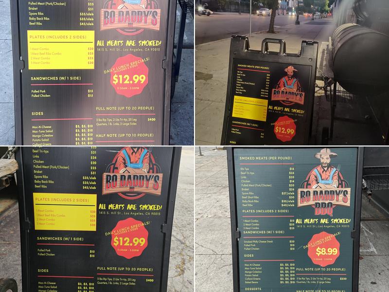 Bo Daddy's BBQ Menu