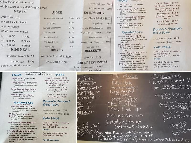 Bones BBQ Menu