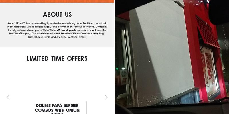 A&W Restaurant Menu