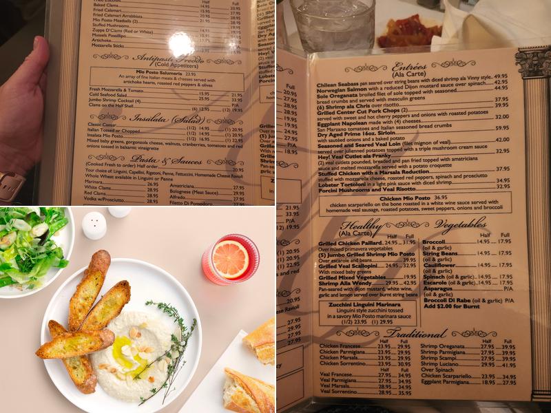 Mio Posto Merrick Menu