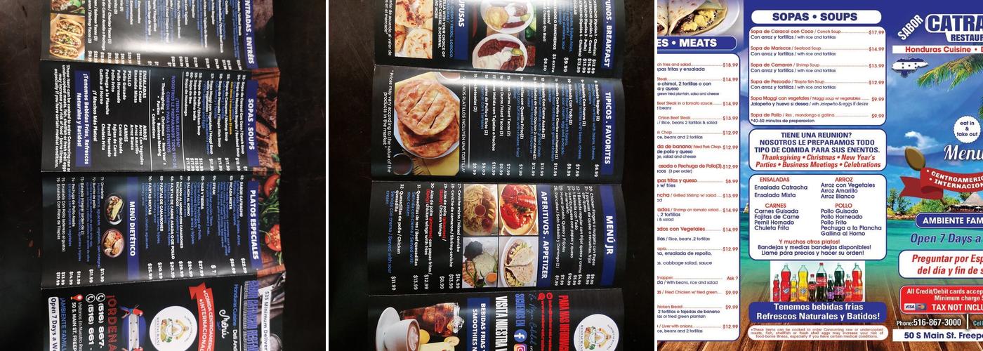Catracho Menu