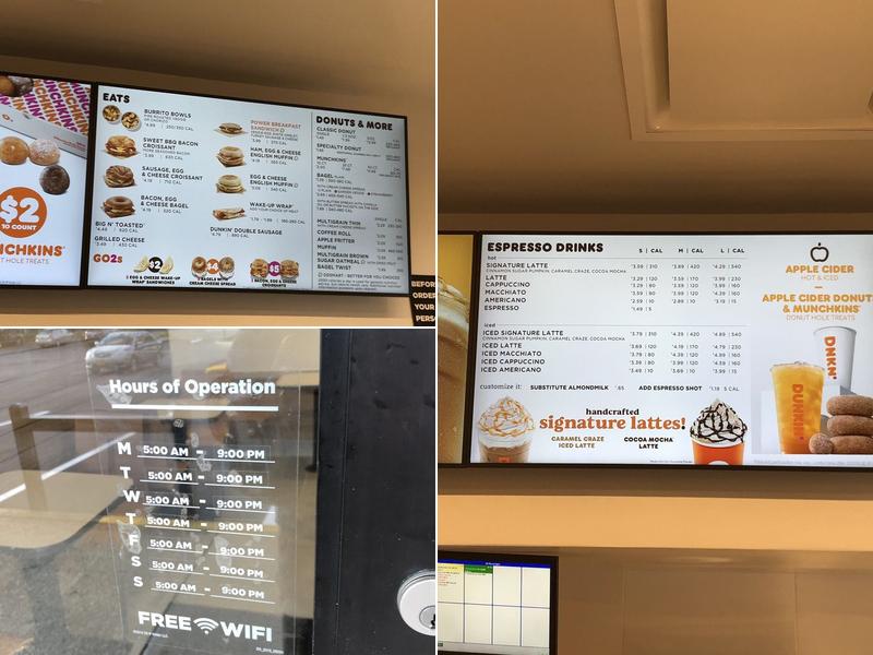 Dunkin' Menu