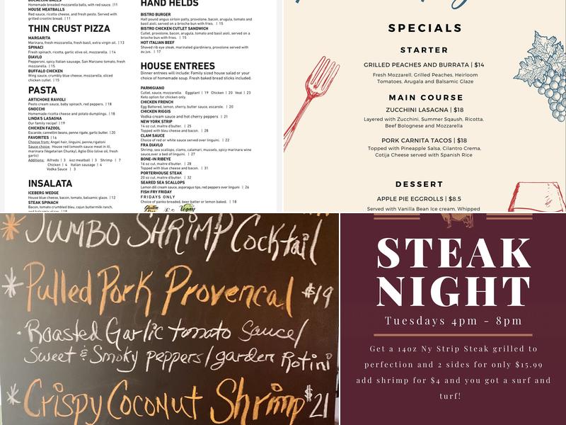 Piccolo Fazools Bistro Menu