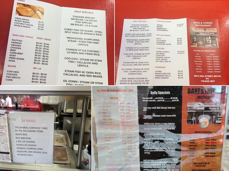 Bake & Things Menu
