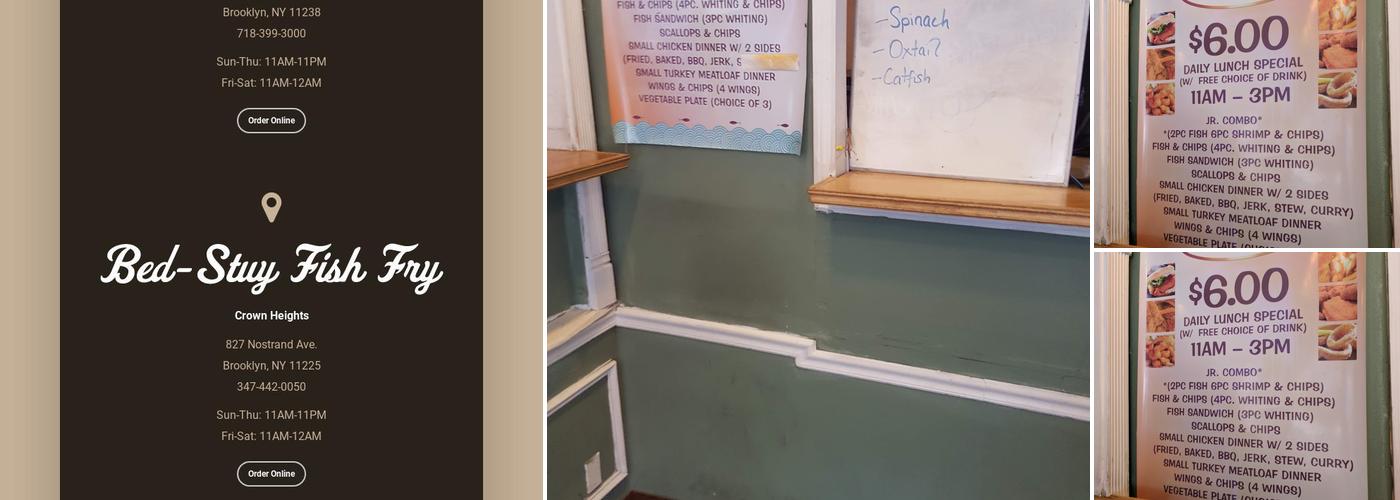 Bed-Stuy Fish Fry Menu