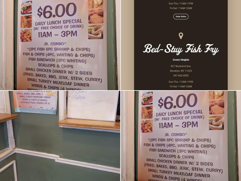 Bed-Stuy Fish Fry Menu