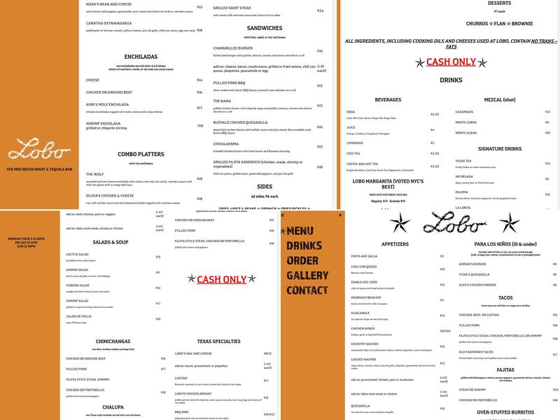 Lobo Menu