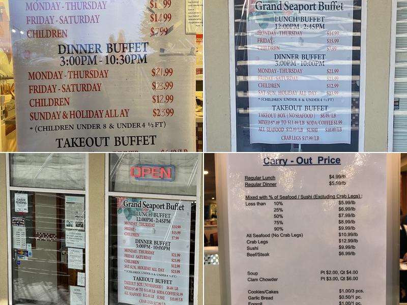 Seaport Buffet Menu