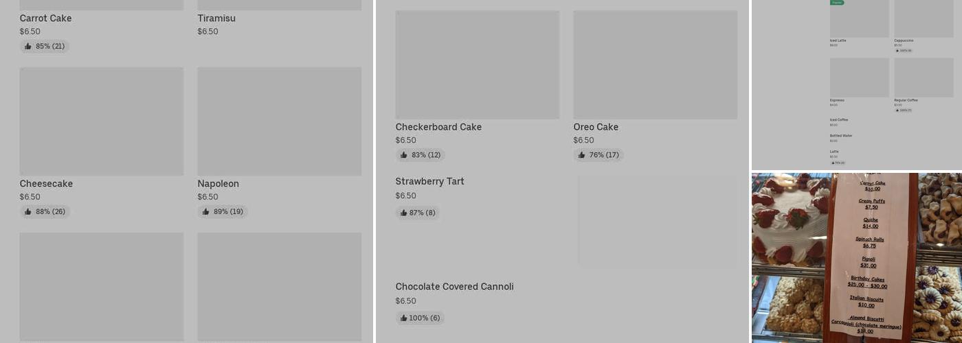 Jean Danet Pastry Shop and Caffe' Menu