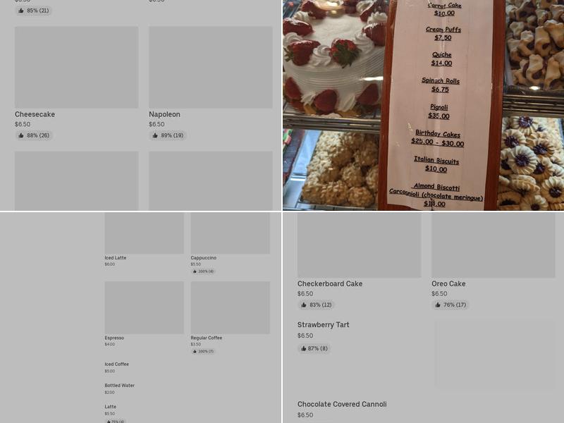 Jean Danet Pastry Shop and Caffe' Menu