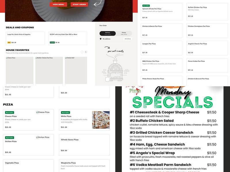 Angelo's Pizza Menu