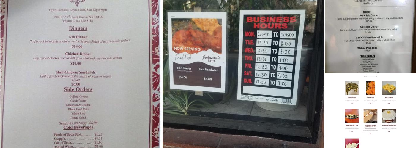 Johnson Bar-B-Q Menu