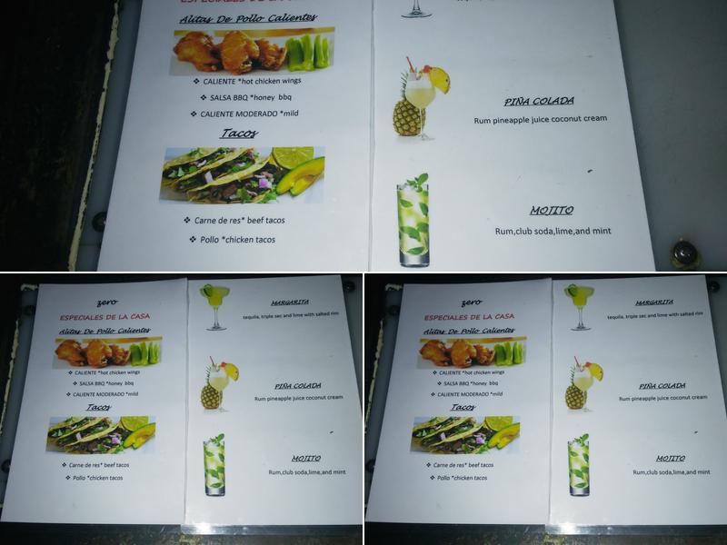 Oside Lounge Menu